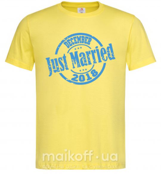 Чоловіча футболка Just Married December 2018 Лимонний фото