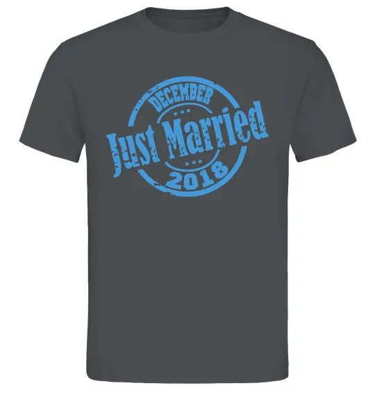 Чоловіча футболка Just Married December 2018 Графіт фото