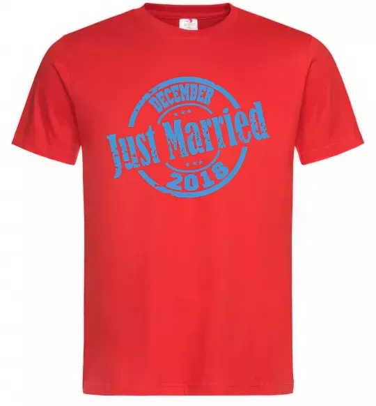 Чоловіча футболка Just Married December 2018 Червоний фото