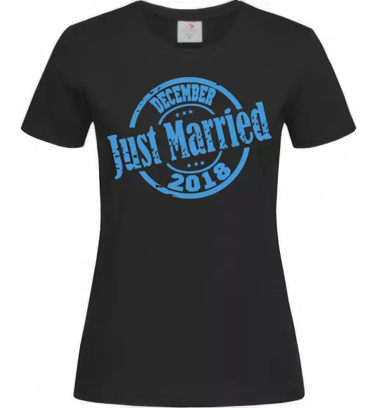 Жіноча футболка Just Married December 2018 Чорний фото