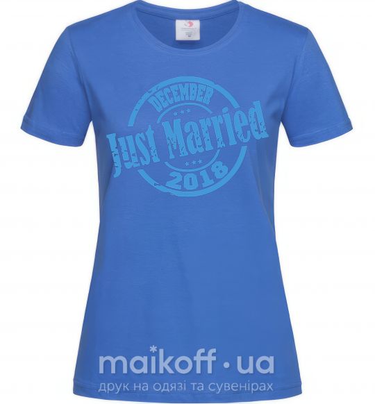 Жіноча футболка Just Married December 2018 Яскраво-синій фото