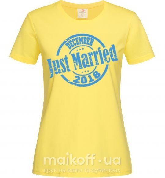Женская футболка Just Married December 2018 Лимонный фото