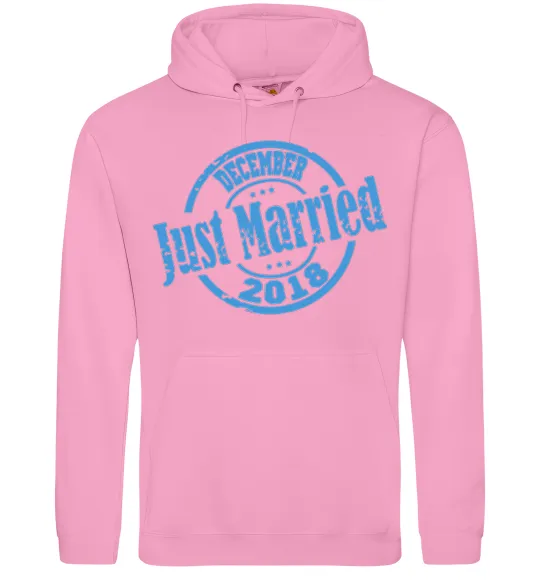 Чоловіча толстовка (худі) Just Married December 2018 Рожевий фото