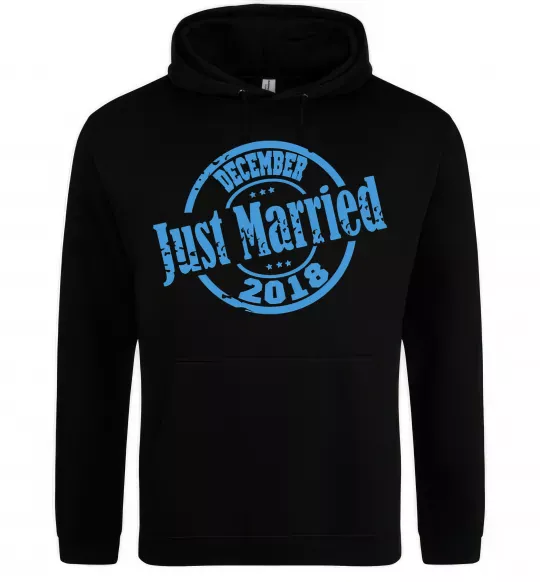 Мужская толстовка (худи) Just Married December 2018 Черный фото