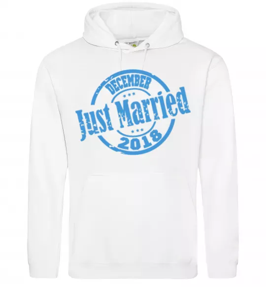 Мужская толстовка (худи) Just Married December 2018 Белый фото