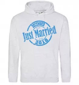 Мужская толстовка (худи) Husband just married Белый фото