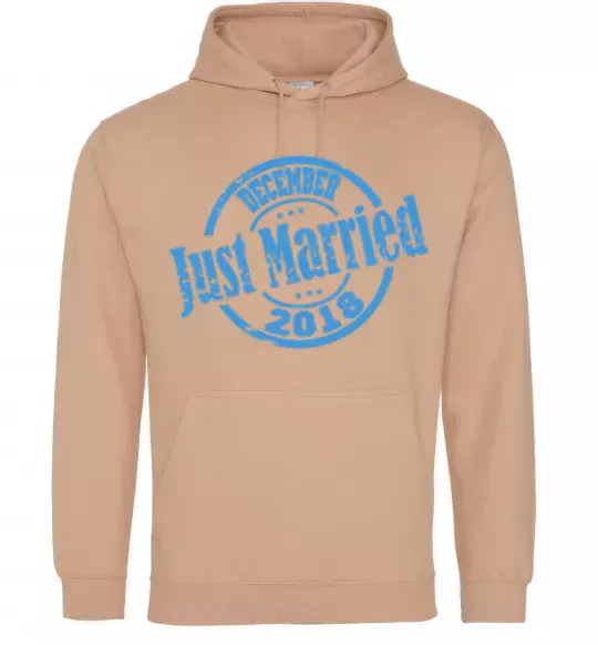 Женская толстовка (худи) Just Married December 2018 Песочный фото