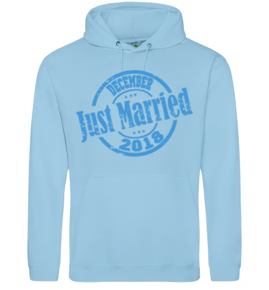 Жіноча толстовка (худі) Just Married December 2018 Блакитний фото