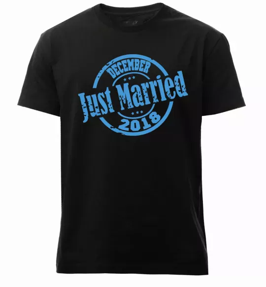Мужская премиум футболка Just Married December 2018 Черный фото