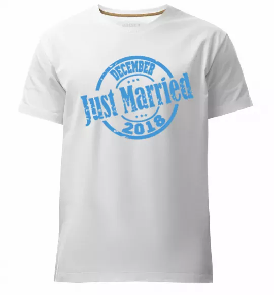 Мужская премиум футболка Just Married December 2018 Белый фото