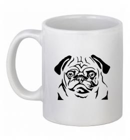 Чашка керамическая Морда мопса