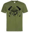 Чоловіча футболка Морда мопса Оливковий фото