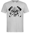 Чоловіча футболка Морда мопса Сірий фото