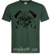 Мужская футболка Морда мопса Темно-зеленый фото