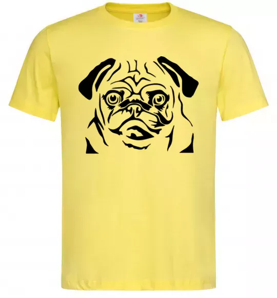 Чоловіча футболка Морда мопса Лимонний фото