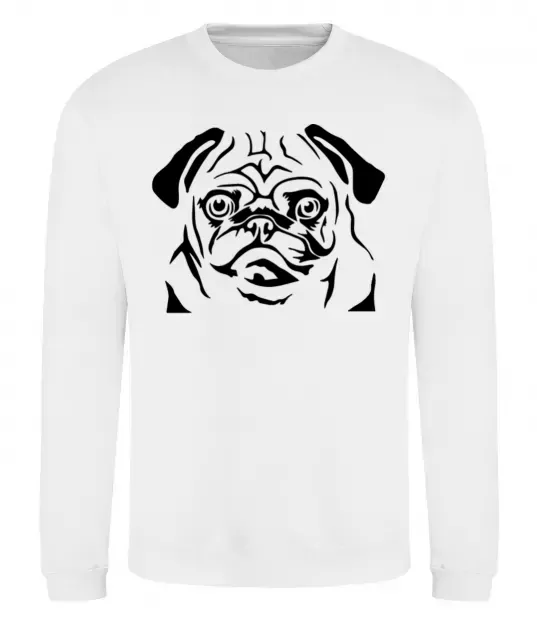 Свитшот Морда мопса Белый фото