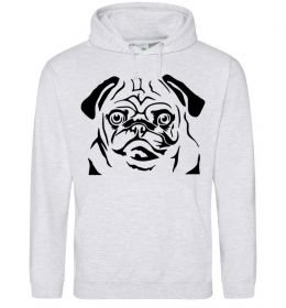 Чоловіча толстовка (худі) Морда мопса Чоловіча толстовка (худі) Морда мопса