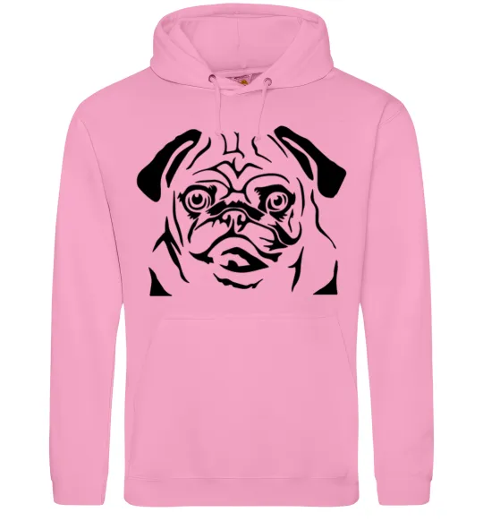 Жіноча толстовка (худі) Морда мопса Рожевий фото