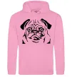 Жіноча толстовка (худі) Морда мопса Рожевий фото