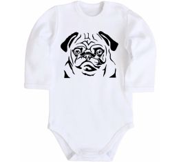 Детский боди Морда мопса Детский боди Морда мопса