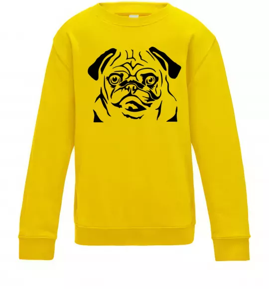 Дитячий світшот Морда мопса Сонячно жовтий фото