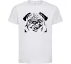 Дитяча футболка Морда мопса Білий фото