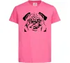 Дитяча футболка Морда мопса Яскраво-рожевий фото