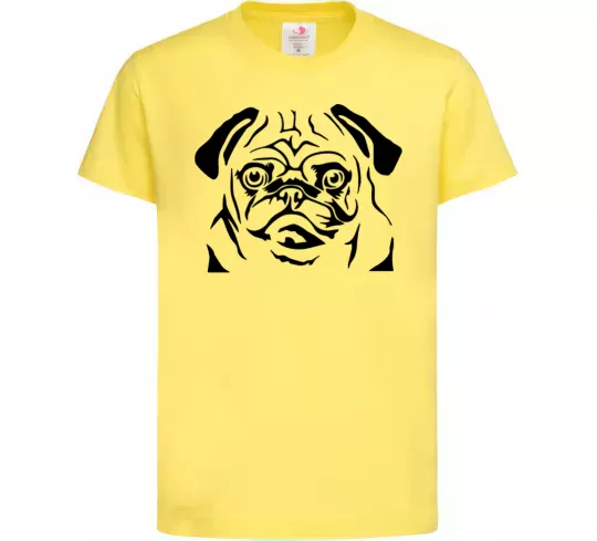 Дитяча футболка Морда мопса Лимонний фото