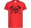 Дитяча футболка Морда мопса Червоний фото