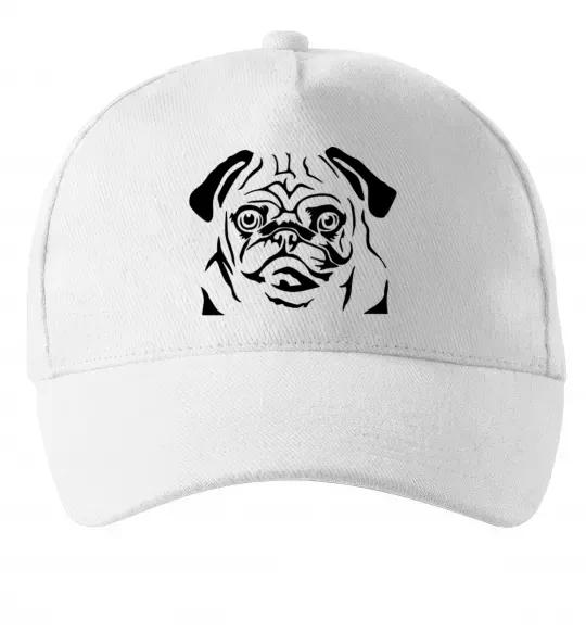 Кепка Морда мопса Білий фото