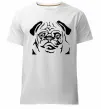 Мужская премиум футболка Морда мопса Белый фото
