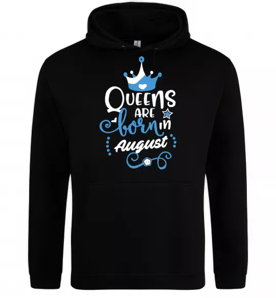 Жіноча толстовка (худі) Queens are born in August Чорний фото