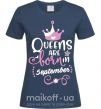 Жіноча футболка Queens are born in September Темно-синій фото