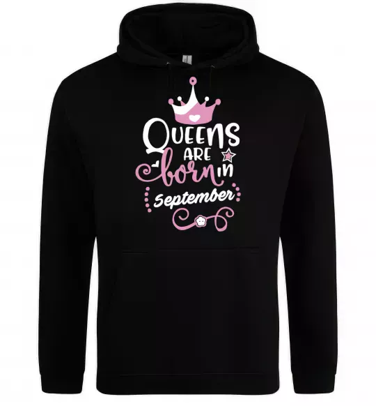 Женская толстовка (худи) Queens are born in September Черный фото
