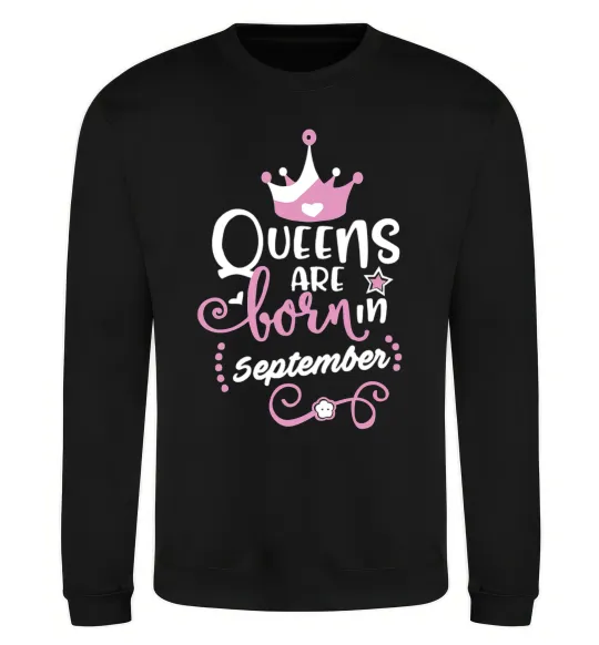 Світшот Queens are born in September Чорний фото
