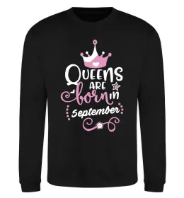 Свитшот Queens are born in September Черный фото