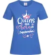 Жіноча футболка Queens are born in September Яскраво-синій фото