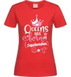 Жіноча футболка Queens are born in September Червоний фото