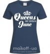 Жіноча футболка June Queen Темно-синій фото