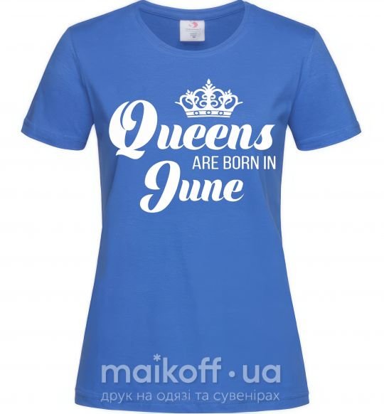 Жіноча футболка June Queen Яскраво-синій фото