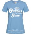 Жіноча футболка June Queen Блакитний фото