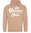 Женская толстовка (худи) June Queen Песочный фото