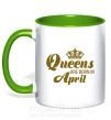 Чашка з кольоровою ручкою April Queen Зелений фото