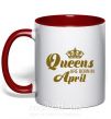 Чашка з кольоровою ручкою April Queen Червоний фото