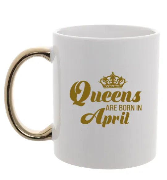 Чашка с цветной ручкой April Queen Золото фото