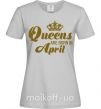 Жіноча футболка April Queen Сірий фото