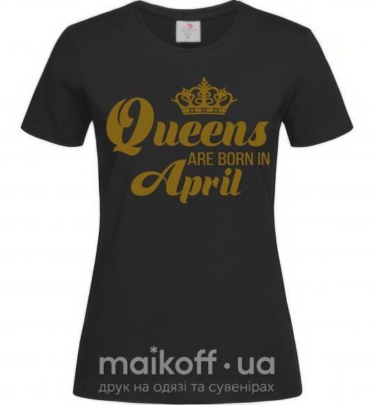 Жіноча футболка April Queen Чорний фото