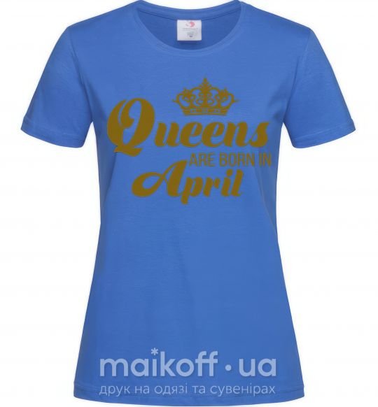 Жіноча футболка April Queen Яскраво-синій фото