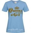 Женская футболка April Queen Голубой фото