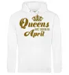Женская толстовка (худи) April Queen Белый фото